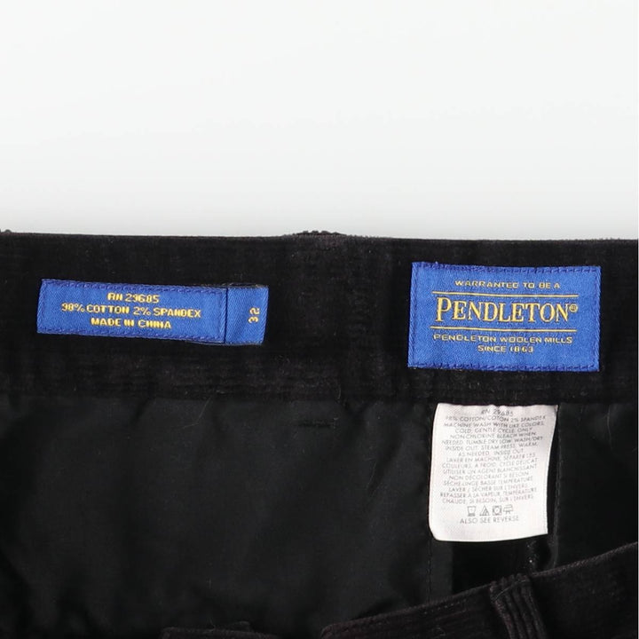 Pendleton PENDLETON Men's Corduroy Pants (Size W33) cotton black type Vintage Second Hand