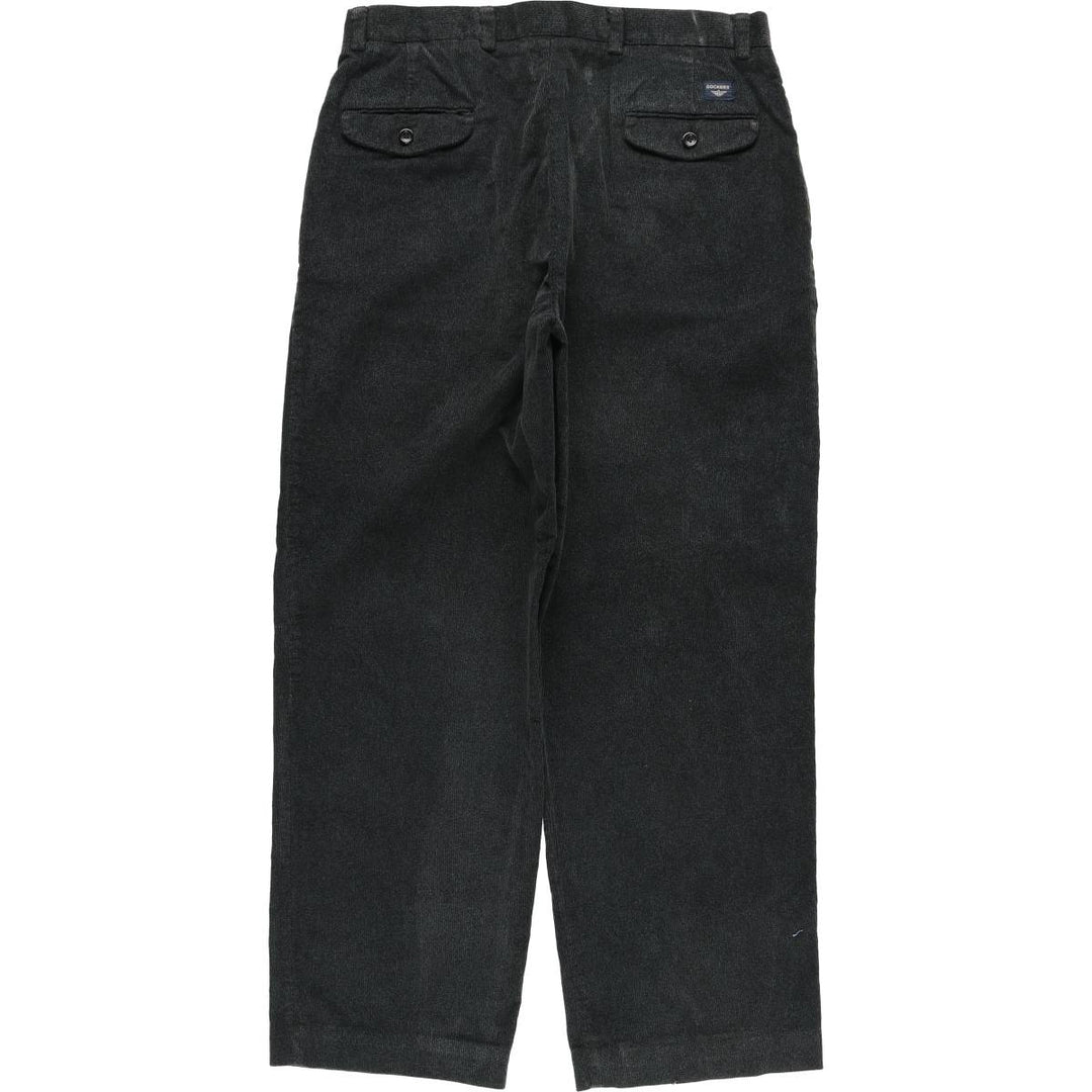 Dockers Two-pleat Corduroy Pants, Men's, Size W35 cotton Charcoal Vintage Second Hand