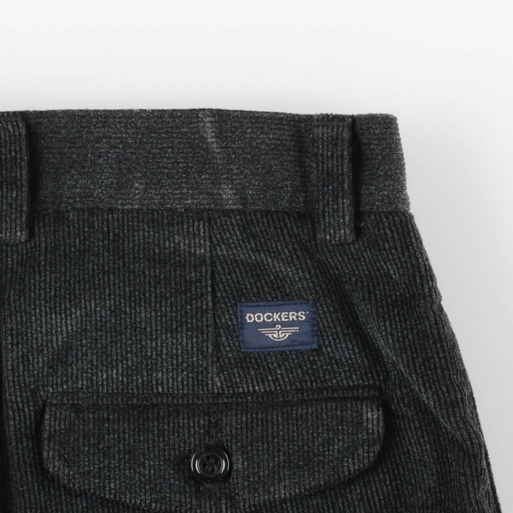 Dockers Two-pleat Corduroy Pants, Men's, Size W35 cotton Charcoal Vintage Second Hand
