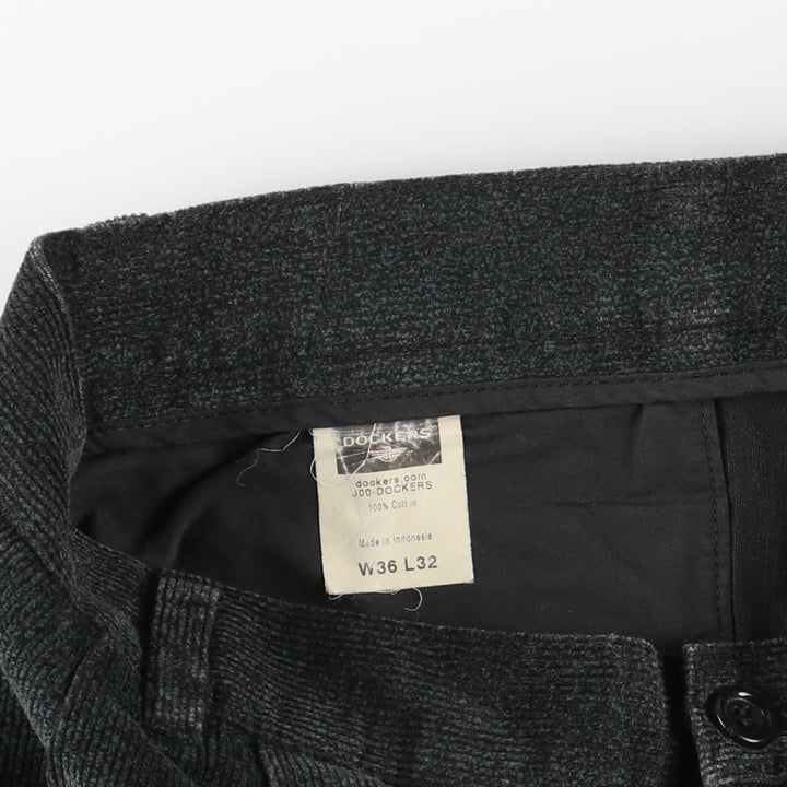 Dockers Two-pleat Corduroy Pants, Men's, Size W35 cotton Charcoal Vintage Second Hand