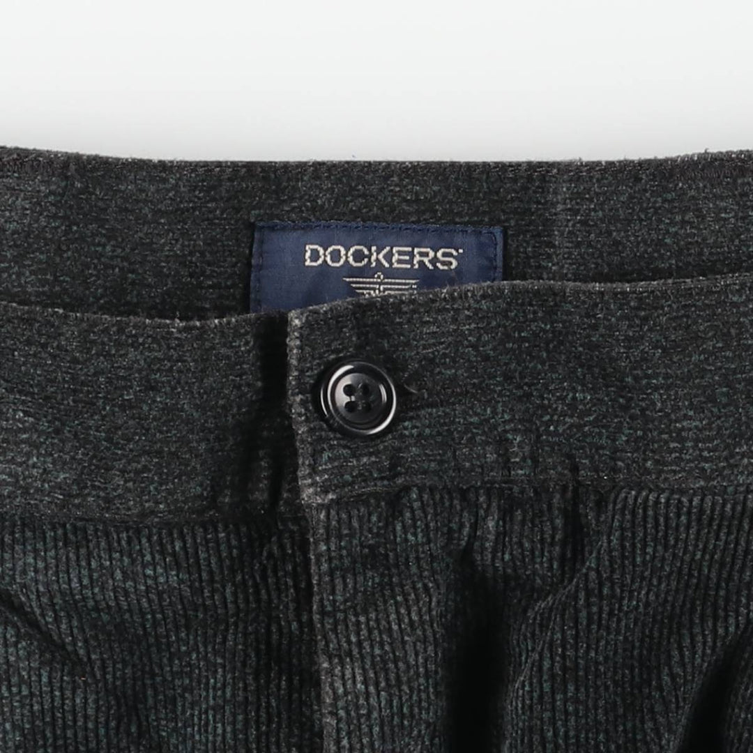 Dockers Two-pleat Corduroy Pants, Men's, Size W35 cotton Charcoal Vintage Second Hand