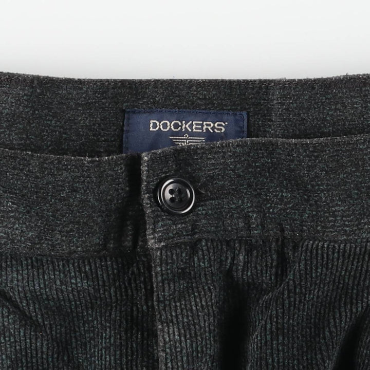 Dockers Two-pleat Corduroy Pants, Men's, Size W35 cotton Charcoal Vintage Second Hand