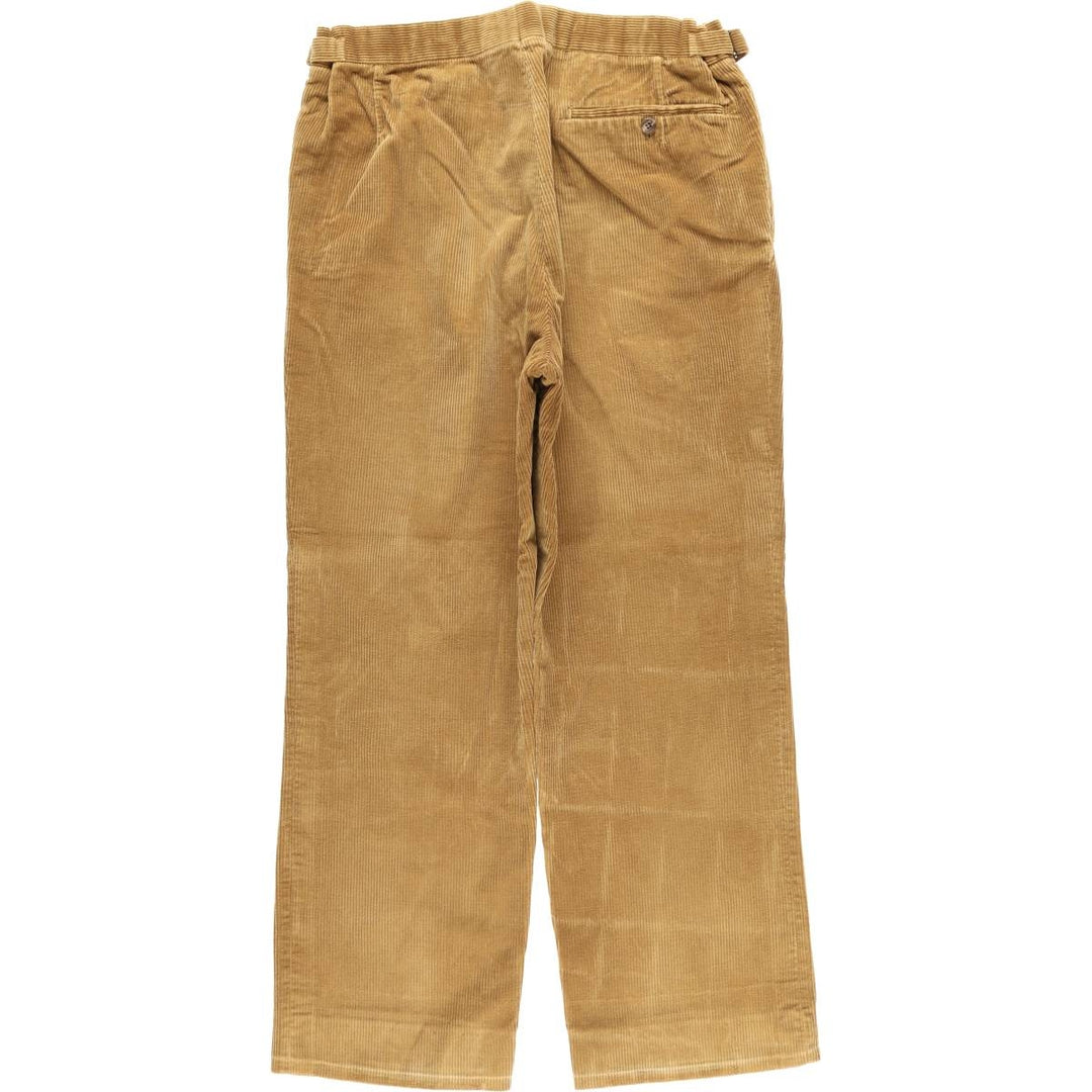 NORTON AND SONS Two-pleat Corduroy Pants, Men's, Size W34 unclear ocher yellow type Vintage Second Hand