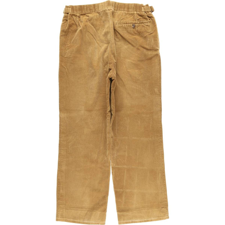 NORTON AND SONS Two-pleat Corduroy Pants, Men's, Size W34 unclear ocher yellow type Vintage Second Hand
