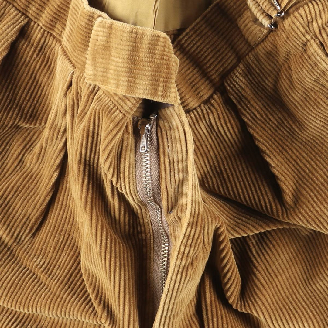 NORTON AND SONS Two-pleat Corduroy Pants, Men's, Size W34 unclear ocher yellow type Vintage Second Hand