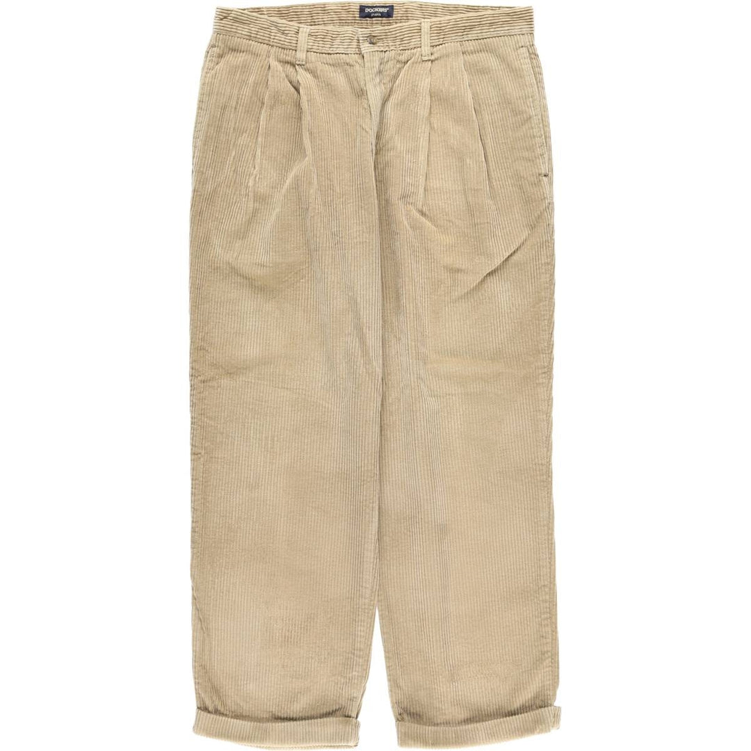 Dockers Khakis Wide-Ribbed Two-Pleated Corduroy Pants, Men's, Size W36 cotton Beige type Vintage Second Hand