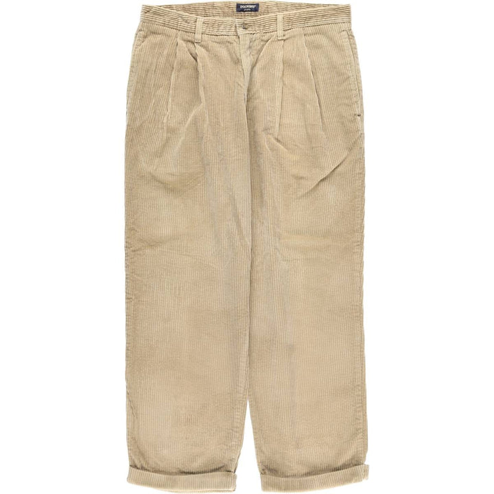 Dockers Khakis Wide-Ribbed Two-Pleated Corduroy Pants, Men's, Size W36 cotton Beige type Vintage Second Hand