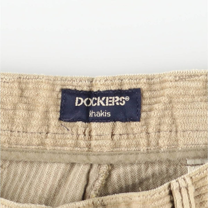 Dockers Khakis Wide-Ribbed Two-Pleated Corduroy Pants, Men's, Size W36 cotton Beige type Vintage Second Hand