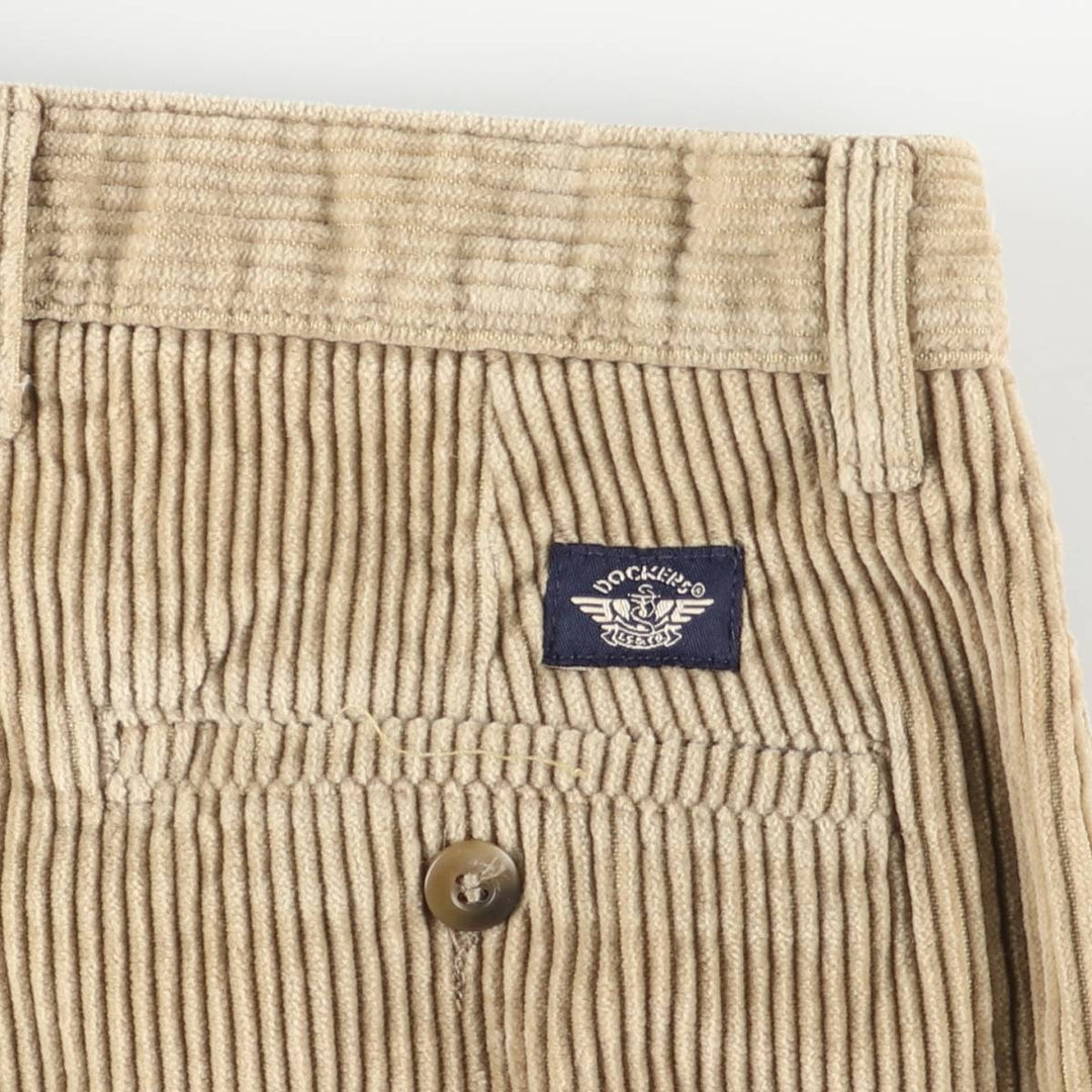 Dockers Khakis Wide-Ribbed Two-Pleated Corduroy Pants, Men's, Size W36 cotton Beige type Vintage Second Hand
