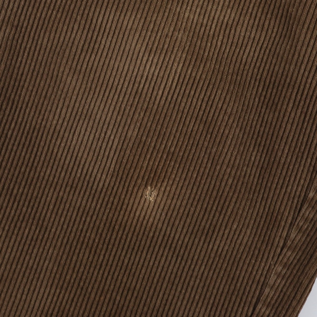 Craft and Barrow Men's Wide-Ribbed Two-Pleated Corduroy Pants, Size W34 cotton beige type brown Vintage Second Hand