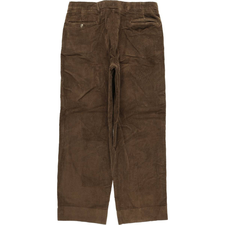 90'S Berle Two-pleat Corduroy Pants, Made in USA, Men's, Size W34, Vintage unclear brown type Vintage Second Hand