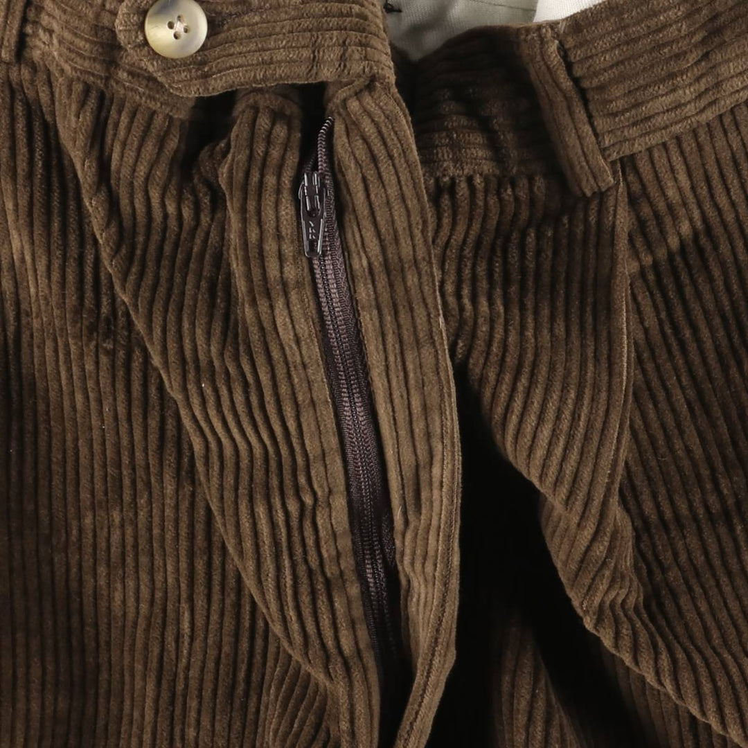 90'S Berle Two-pleat Corduroy Pants, Made in USA, Men's, Size W34, Vintage unclear brown type Vintage Second Hand