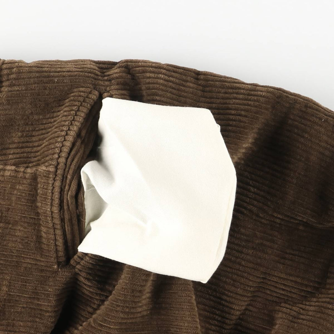 90'S Berle Two-pleat Corduroy Pants, Made in USA, Men's, Size W34, Vintage unclear brown type Vintage Second Hand