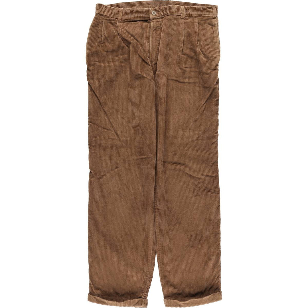 Dockers Wide-Ribbed Two-Pleated Corduroy Pants, Men's Size 36 cotton brown type Vintage Second Hand