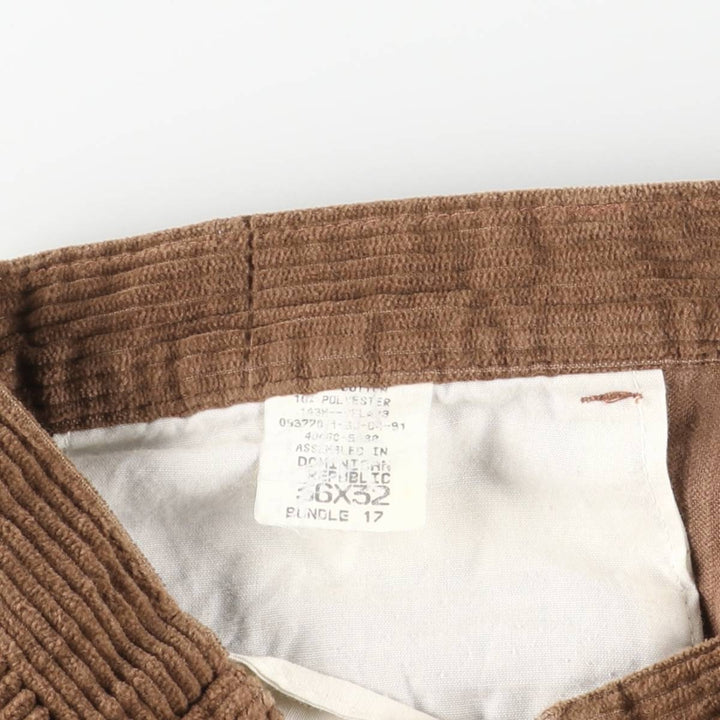 Dockers Wide-Ribbed Two-Pleated Corduroy Pants, Men's Size 36 cotton brown type Vintage Second Hand