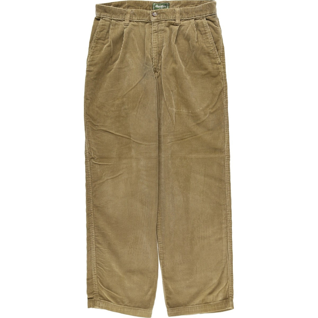 2000'S Eddie Bauer Relaxed Fit Two-Pleated Corduroy Pants, Men's Size W32 cotton brown type Vintage Second Hand