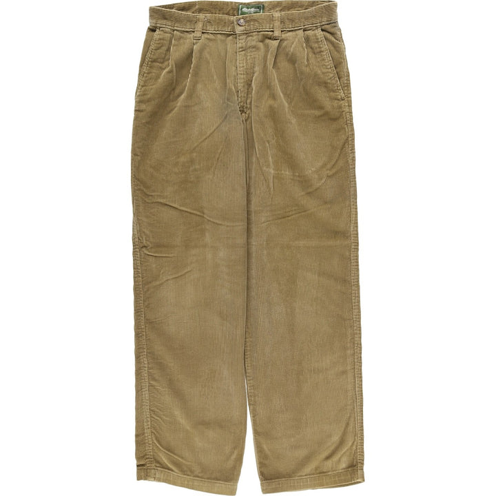 2000'S Eddie Bauer Relaxed Fit Two-Pleated Corduroy Pants, Men's Size W32 cotton brown type Vintage Second Hand