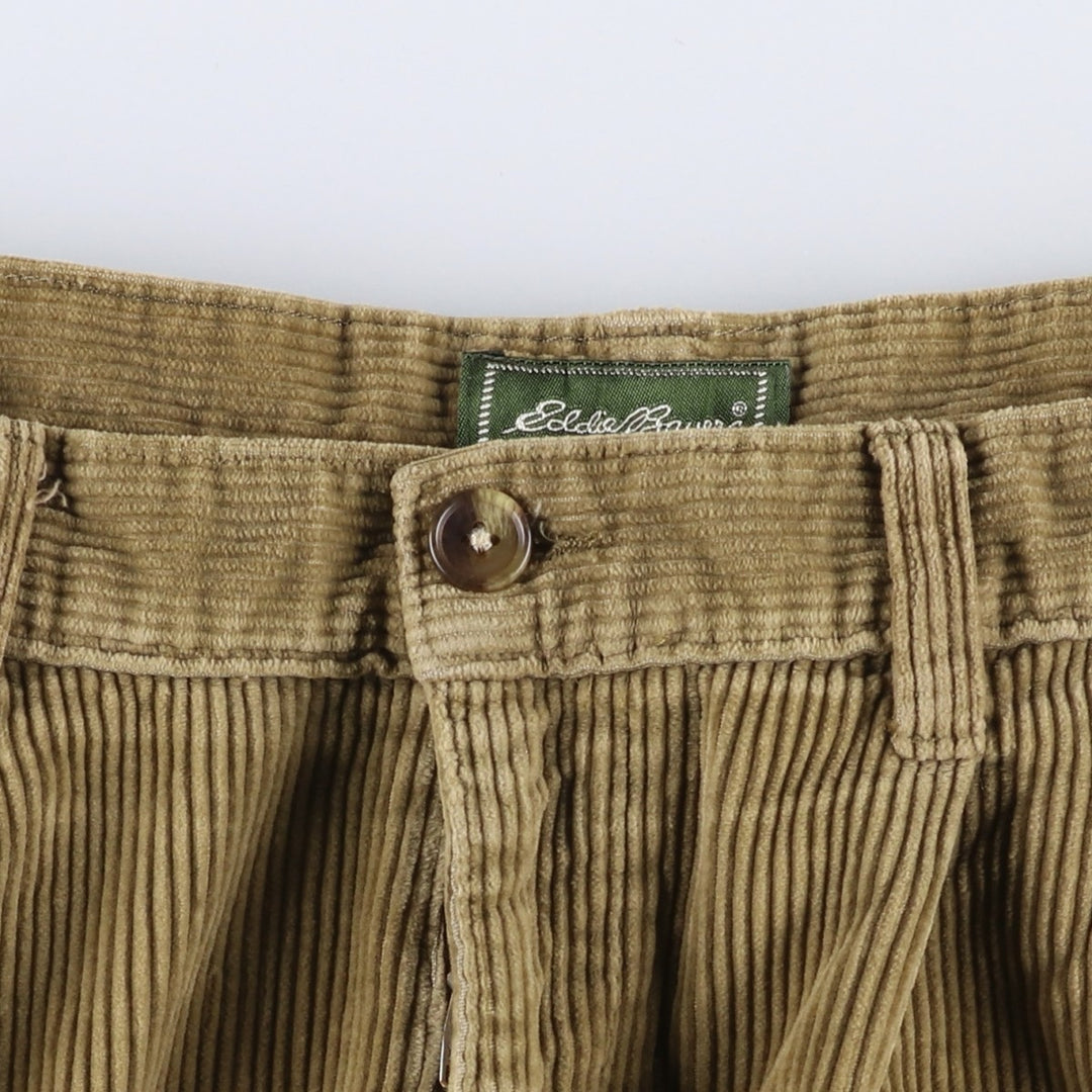 2000'S Eddie Bauer Relaxed Fit Two-Pleated Corduroy Pants, Men's Size W32 cotton brown type Vintage Second Hand