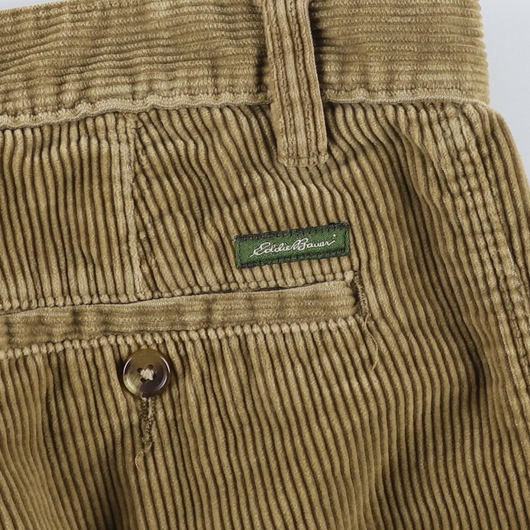 2000'S Eddie Bauer Relaxed Fit Two-Pleated Corduroy Pants, Men's Size W32 cotton brown type Vintage Second Hand