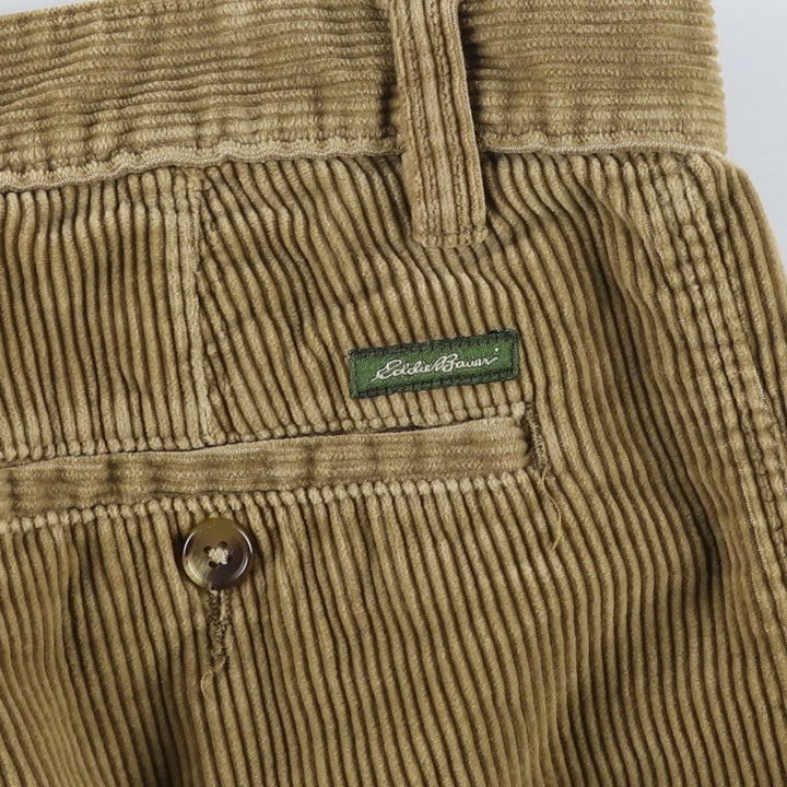 2000'S Eddie Bauer Relaxed Fit Two-Pleated Corduroy Pants, Men's Size W32 cotton brown type Vintage Second Hand