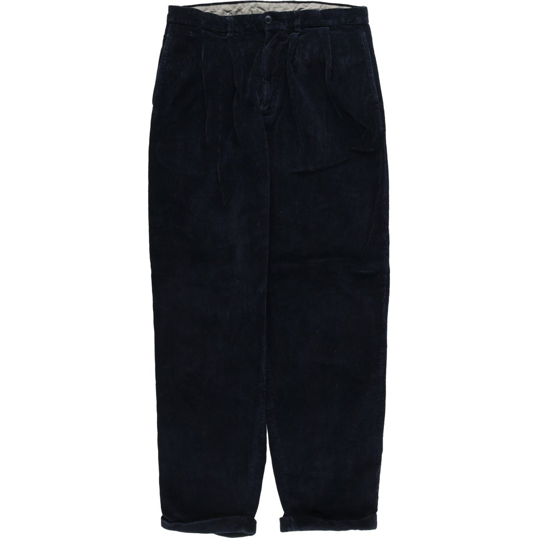 90'S Nautica Two-pleat Corduroy Pants, Men's, Vintage, Size 34 cotton navy blue type Vintage Second Hand