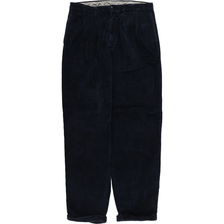 90'S Nautica Two-pleat Corduroy Pants, Men's, Vintage, Size 34 cotton navy blue type Vintage Second Hand