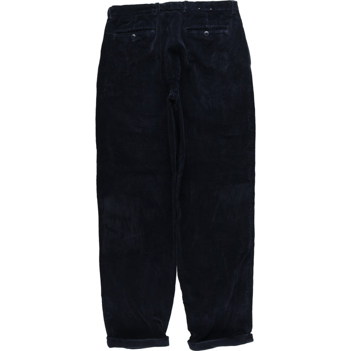 90'S Nautica Two-pleat Corduroy Pants, Men's, Vintage, Size 34 cotton navy blue type Vintage Second Hand