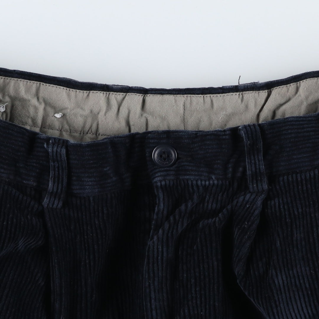 90'S Nautica Two-pleat Corduroy Pants, Men's, Vintage, Size 34 cotton navy blue type Vintage Second Hand