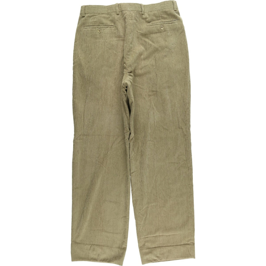 ST CROX Two-pleat Corduroy Pants, Men's, Size 34, Vintage polyester brown type Vintage Second Hand