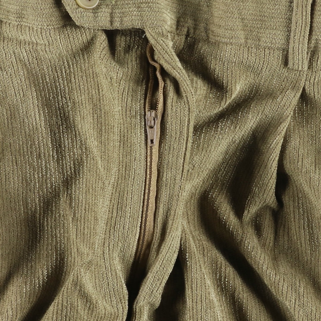 ST CROX Two-pleat Corduroy Pants, Men's, Size 34, Vintage polyester brown type Vintage Second Hand