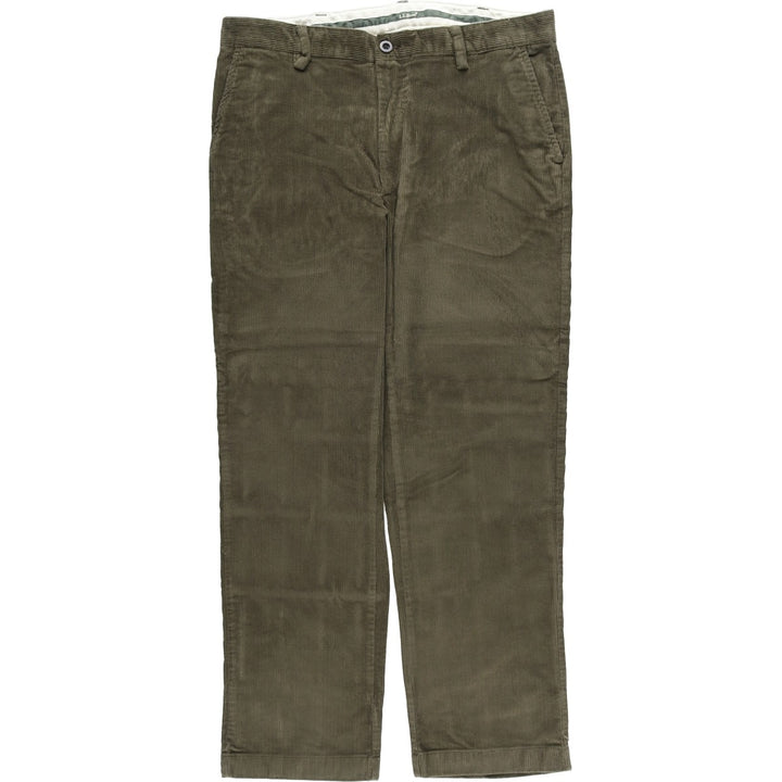 90s-00'S Vintage LLBean Classic Fit Corduroy Pants, Men's, Size 36 cotton Khaki type sage green Vintage Second Hand
