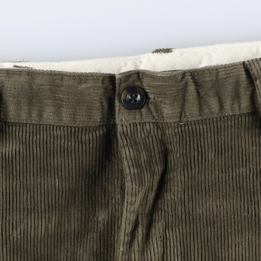 90s-00'S Vintage LLBean Classic Fit Corduroy Pants, Men's, Size 36 cotton Khaki type sage green Vintage Second Hand