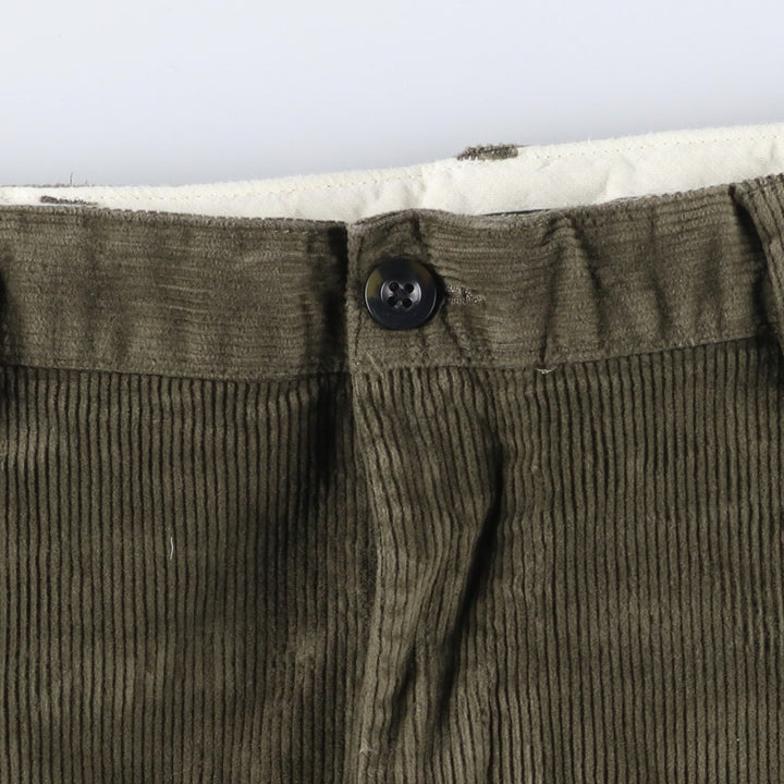90s-00'S Vintage LLBean Classic Fit Corduroy Pants, Men's, Size 36 cotton Khaki type sage green Vintage Second Hand