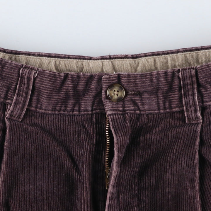 Vintage LLBean Double L Classic Fit Two-pleat Corduroy Pants from the 1980'S and 1990s, Men's Size W30 cotton purple type Vintage Second Hand