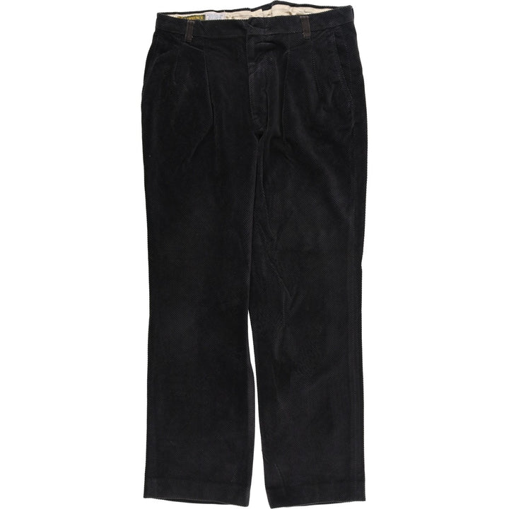 Vintage 80s-90'S Lawrence two-pleat corduroy pants, made in the USA, men's size 34. unclear black type Vintage Second Hand
