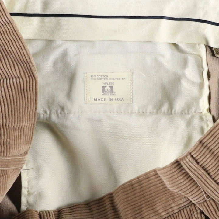 90'S Haggar corduroy pants, made in the USA, men's, size W35, vintage cotton brown type Vintage Second Hand