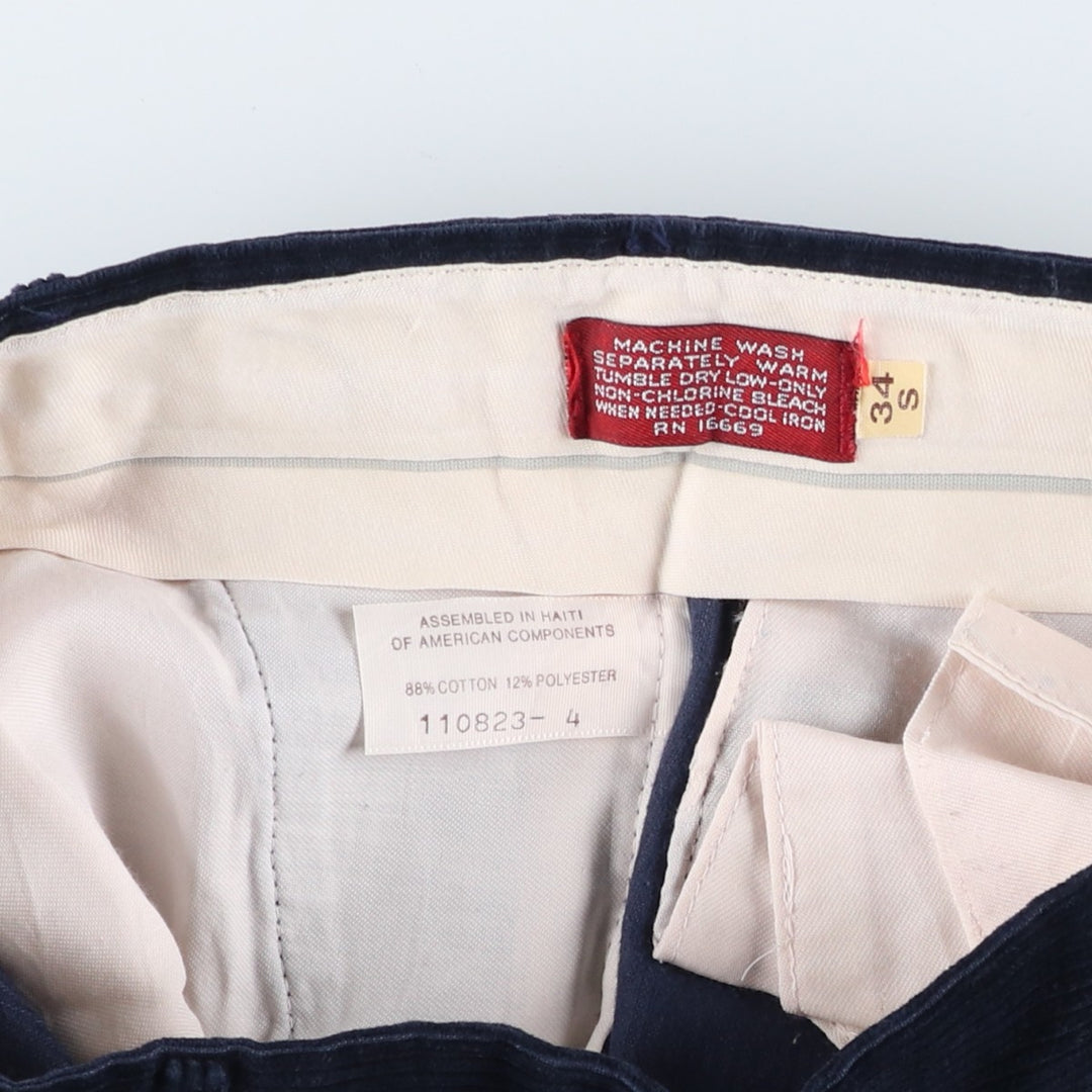 Corduroy pants for men, size W34 cotton navy blue type Vintage Second Hand