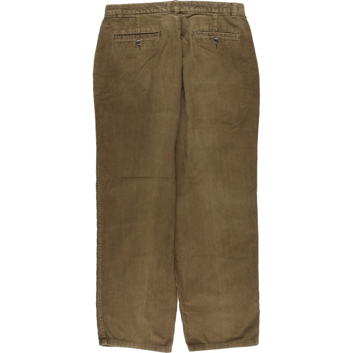INC International Concepts Wide-Ribbed Two-Pleated Corduroy Pants, Men's, Size W33 cotton beige type brown Vintage Second Hand