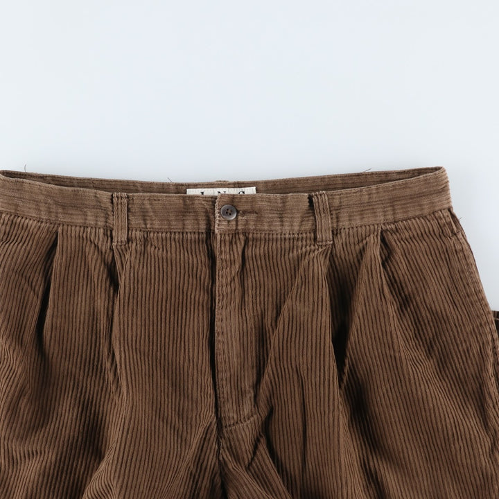 INC International Concepts Wide-Ribbed Two-Pleated Corduroy Pants, Men's, Size W33 cotton beige type brown Vintage Second Hand