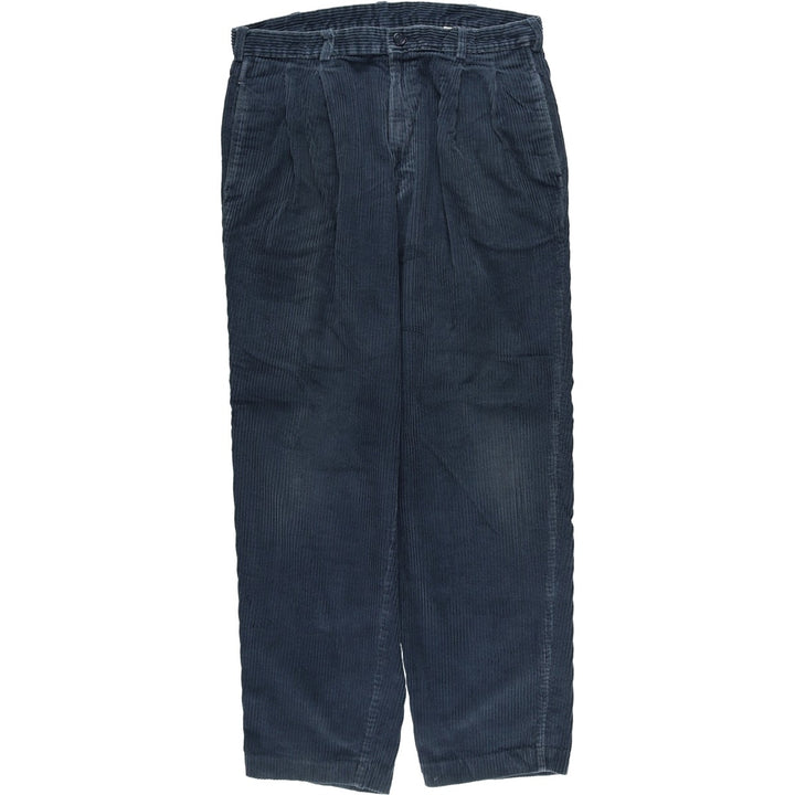 IZOD Two-pleat Corduroy Pants, Men's, Size 36 cotton navy blue type Vintage Second Hand