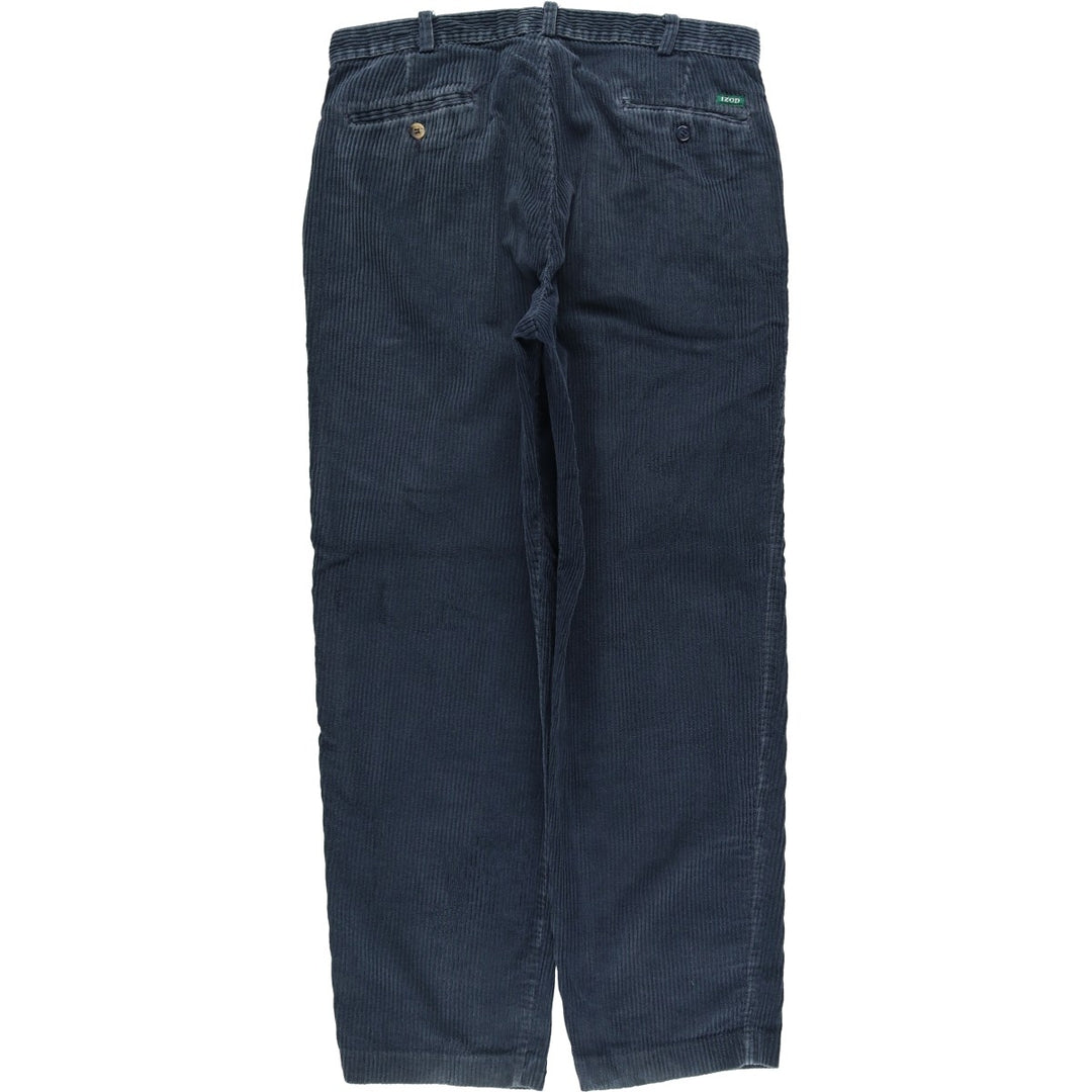 IZOD Two-pleat Corduroy Pants, Men's, Size 36 cotton navy blue type Vintage Second Hand