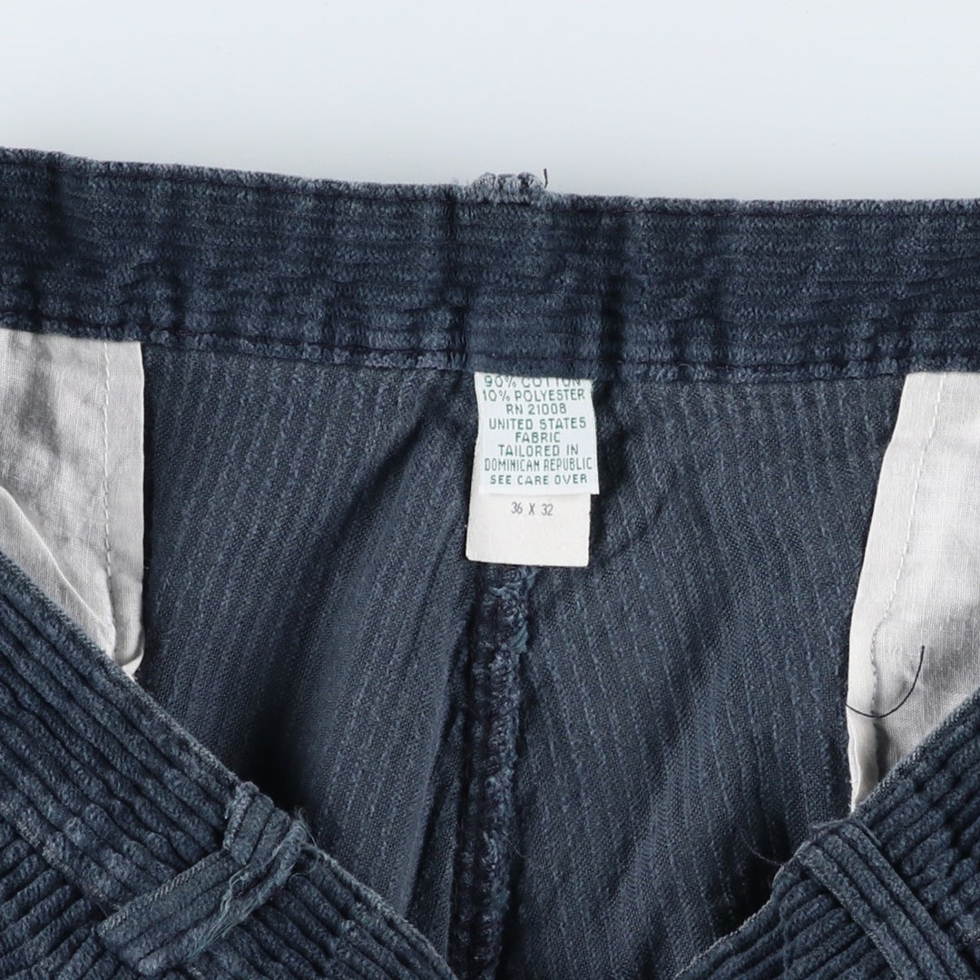 IZOD Two-pleat Corduroy Pants, Men's, Size 36 cotton navy blue type Vintage Second Hand