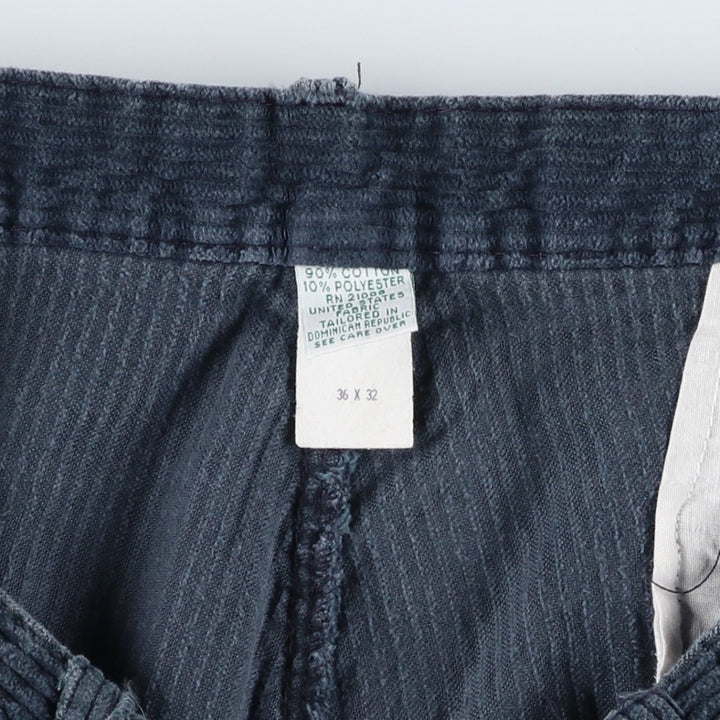IZOD Two-pleat Corduroy Pants, Men's, Size 36 cotton navy blue type Vintage Second Hand