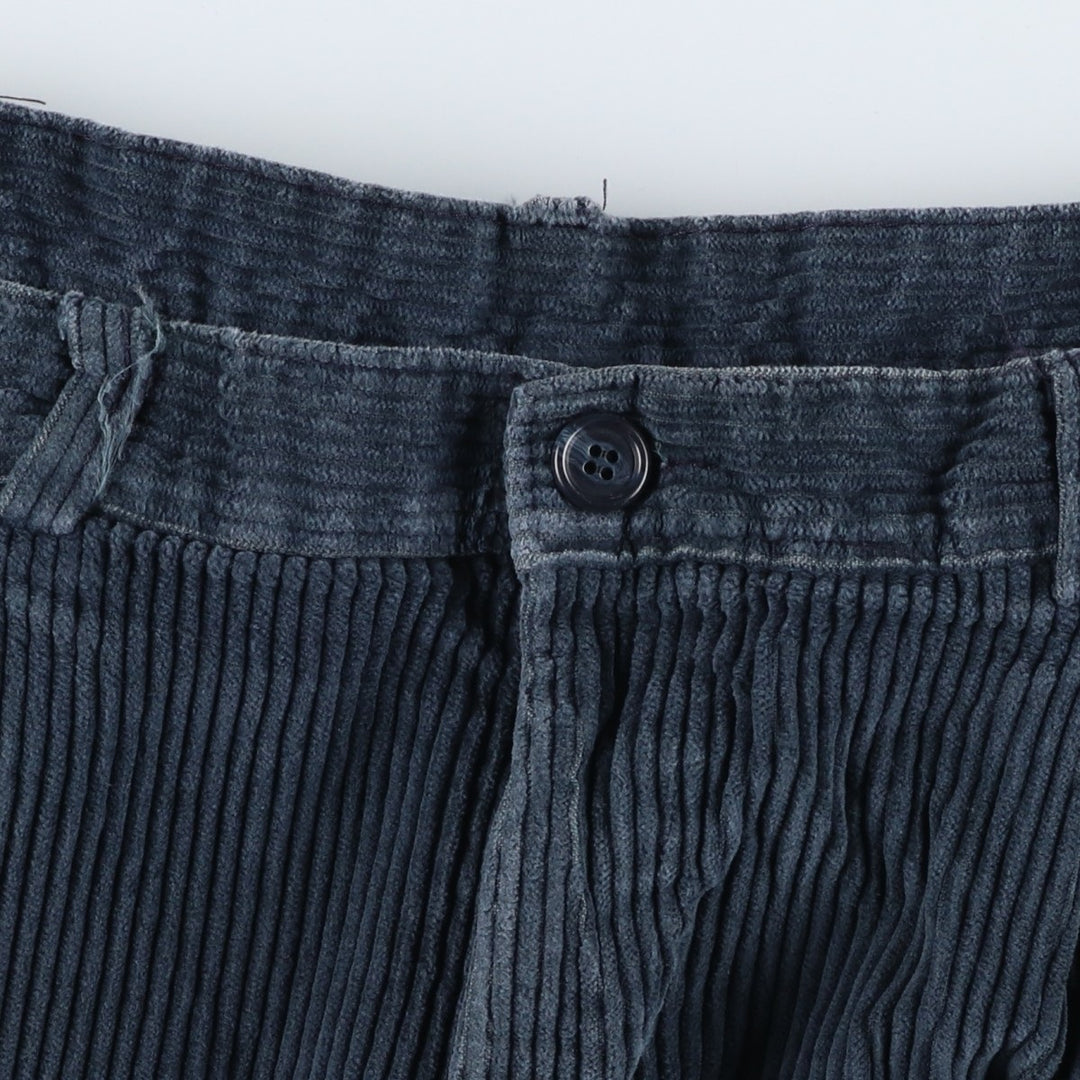 IZOD Two-pleat Corduroy Pants, Men's, Size 36 cotton navy blue type Vintage Second Hand