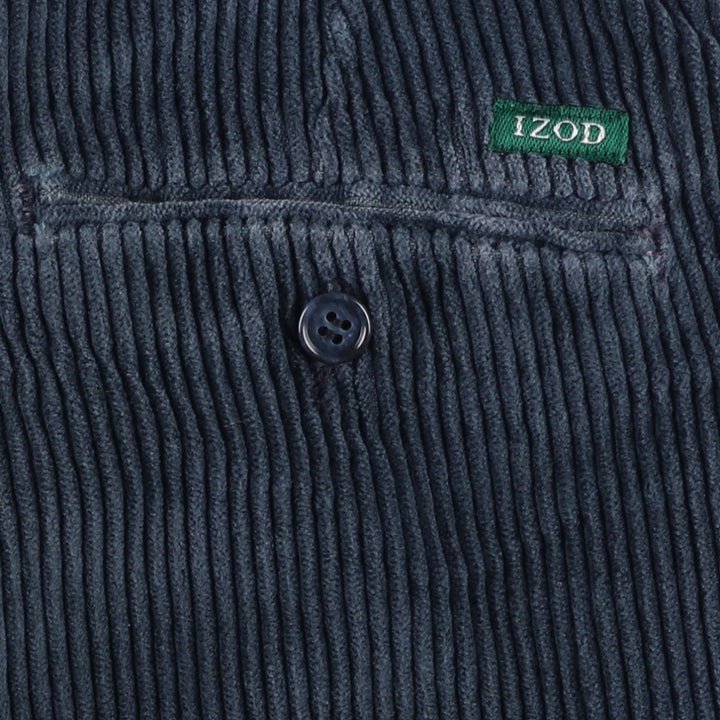 IZOD Two-pleat Corduroy Pants, Men's, Size 36 cotton navy blue type Vintage Second Hand