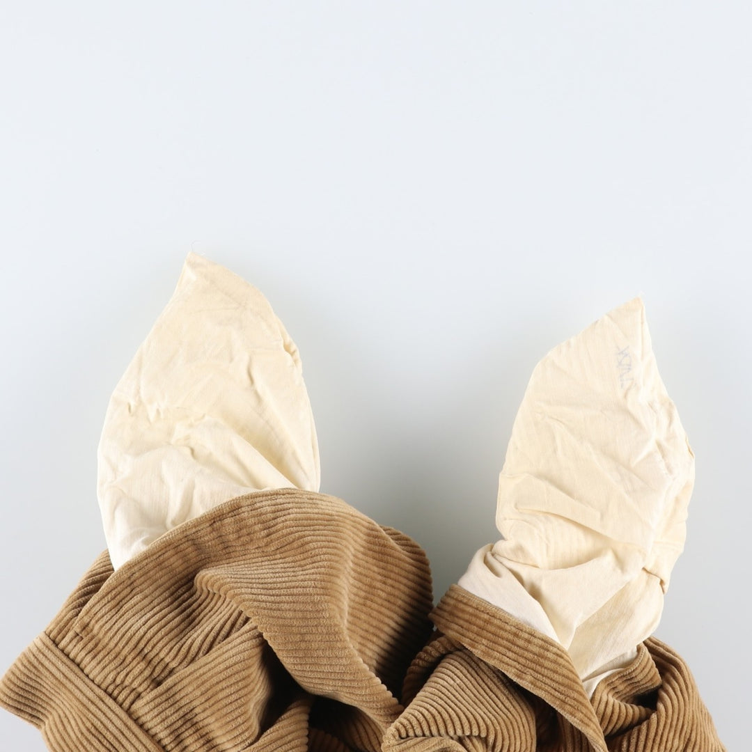 2000'S LANDS'END Two-pleat Wide-ribbed Corduroy Pants, Men's, Size W36 cotton Beige type Vintage Second Hand