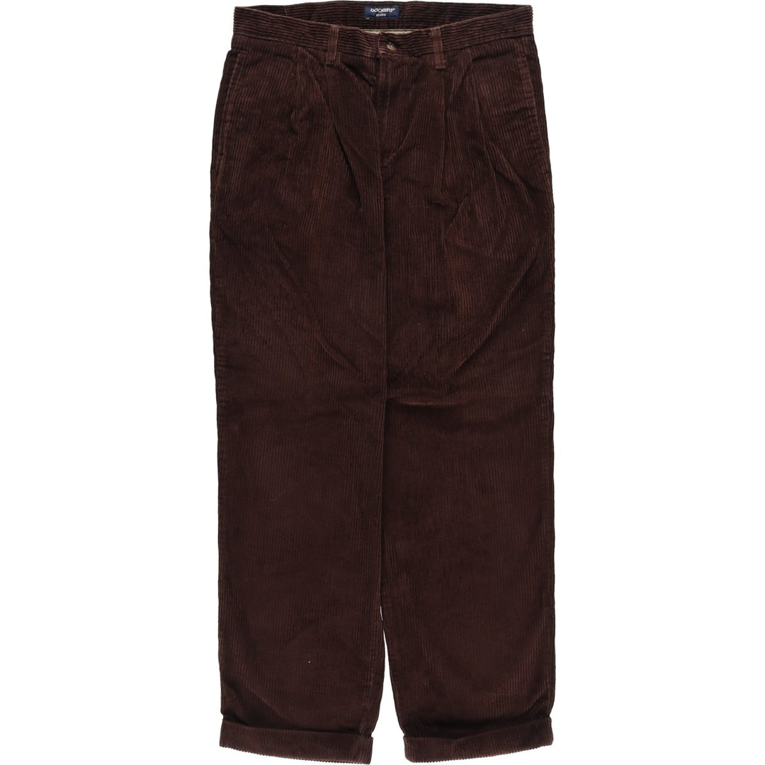Dockers Khakis Wide-Ribbed Two-Pleated Corduroy Pants, Men's, Size W33 cotton brown type Vintage Second Hand
