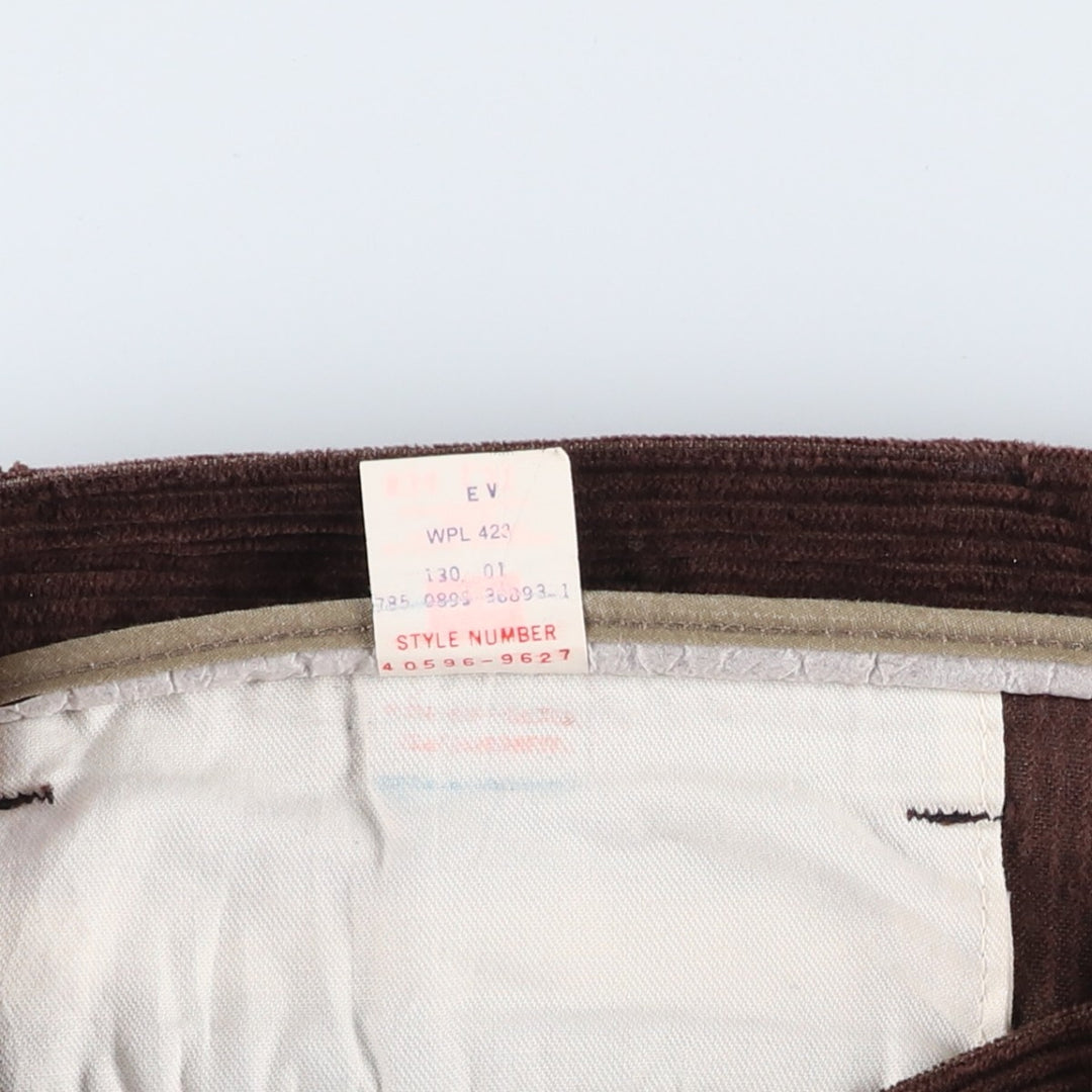 Dockers Khakis Wide-Ribbed Two-Pleated Corduroy Pants, Men's, Size W33 cotton brown type Vintage Second Hand