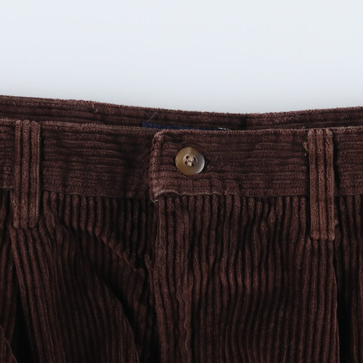 Dockers Khakis Wide-Ribbed Two-Pleated Corduroy Pants, Men's, Size W33 cotton brown type Vintage Second Hand