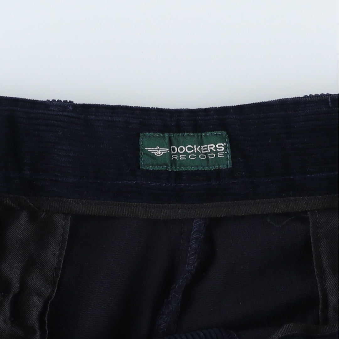 90'S Dockers Recode Two-Pleated Corduroy Pants, Men's, Size W35 cotton navy blue type Vintage Second Hand